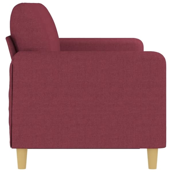 vidaXL 3-sitssoffa vinröd 180 cm tyg