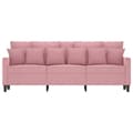 Miniatyrbillede 2 af 8: vidaXL 3-personers sofa 180 cm fløjl lyserød