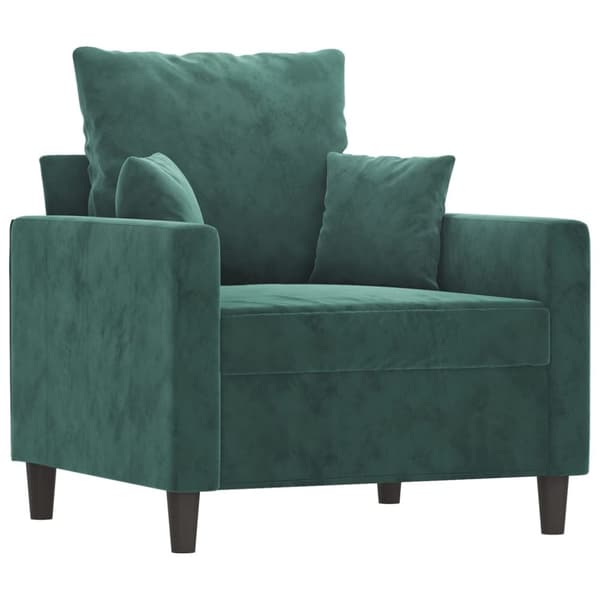 vidaXL sofasæt 4 dele med hynder velour mørkegrøn