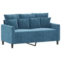 Miniatyrbillede 4 af 10: vidaXL sofasæt 4 dele med hynder velour blå