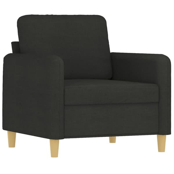 vidaXL Fåtölj med fotpall Svart 60 cm tyg