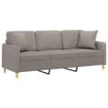 Miniatyrbillede 3 af 8: vidaXL 3-personers sofa med pyntepuder 180 cm stof gråbrun