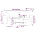 Miniatyrbillede 8 af 8: vidaXL 3-personers sofa med pyntepuder 180 cm stof gråbrun