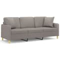 Miniatyrbillede 2 af 8: vidaXL 3-personers sofa med pyntepuder 180 cm stof gråbrun