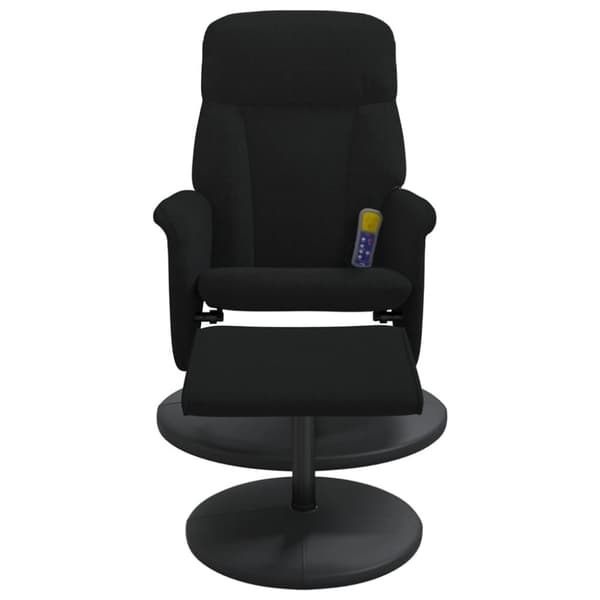 vidaXL Massagefåtölj med fotpall svart sammet