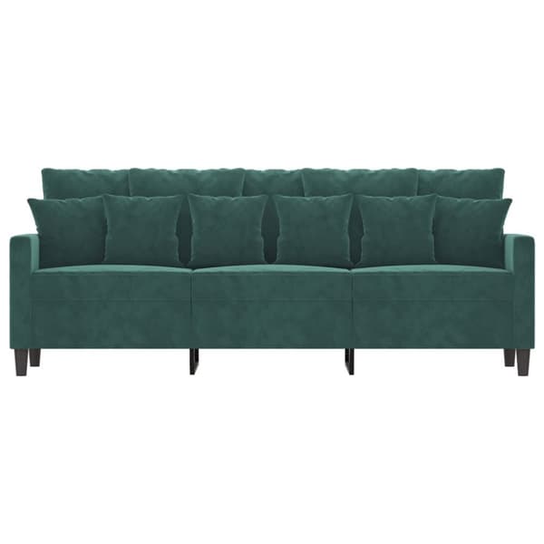vidaXL 3-sitssoffa mörkgrön 180 cm sammet