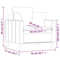 Miniatyrbillede 7 af 8: vidaXL lænestol 60 cm velour lyserød