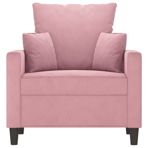 vidaXL lænestol 60 cm velour lyserød