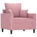 Miniatyrbillede 1 af 8: vidaXL lænestol 60 cm velour lyserød
