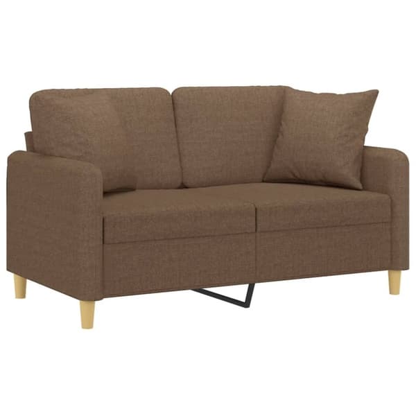 vidaXL 2-personers sofa med pyntepuder 120 cm stof brun