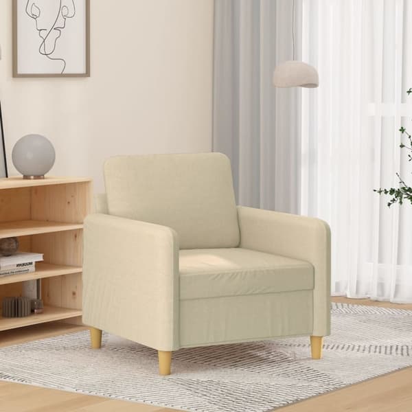 vidaXL lænestol 60 cm stof cremefarvet