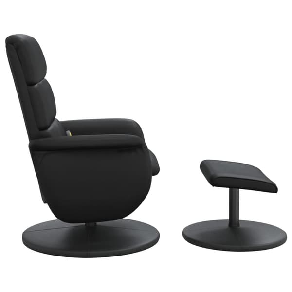 vidaXL Massagefåtölj med fotpall svart konstläder