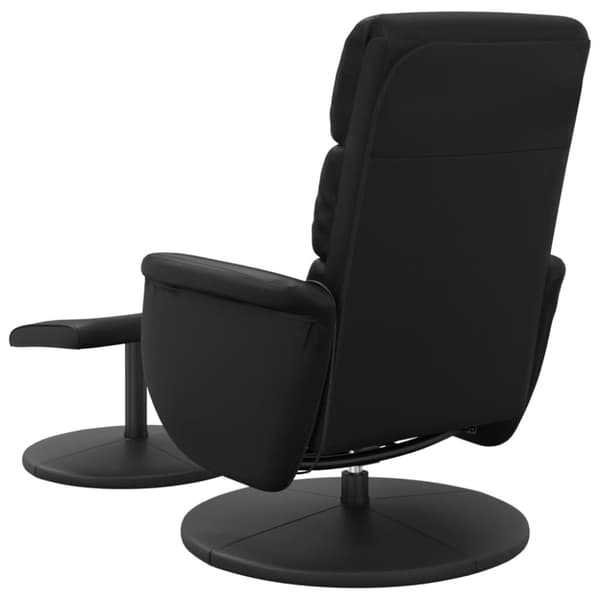 vidaXL Massagefåtölj med fotpall svart konstläder
