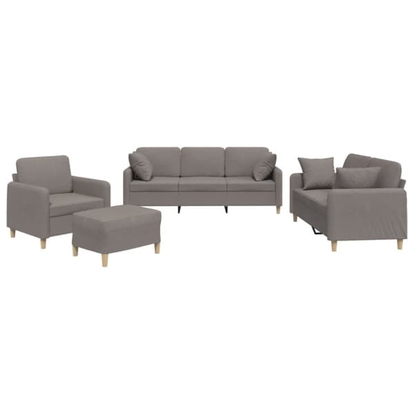 vidaXL sofasæt 4 dele med puder stof gråbrun