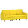 Miniatyrbillede 3 af 7: vidaXL 3-personers sofa med fodskammel 180 cm stof lysegul