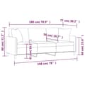 Miniatyrbillede 7 af 8: vidaXL 3-personers sofa med pyntepuder 180 cm stof cremefarvet