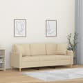 Miniatyrbillede 8 af 8: vidaXL 3-personers sofa med pyntepuder 180 cm stof cremefarvet