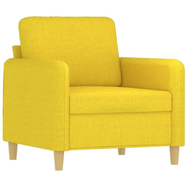 vidaXL sofasæt 3 dele med hynder stof lysegul
