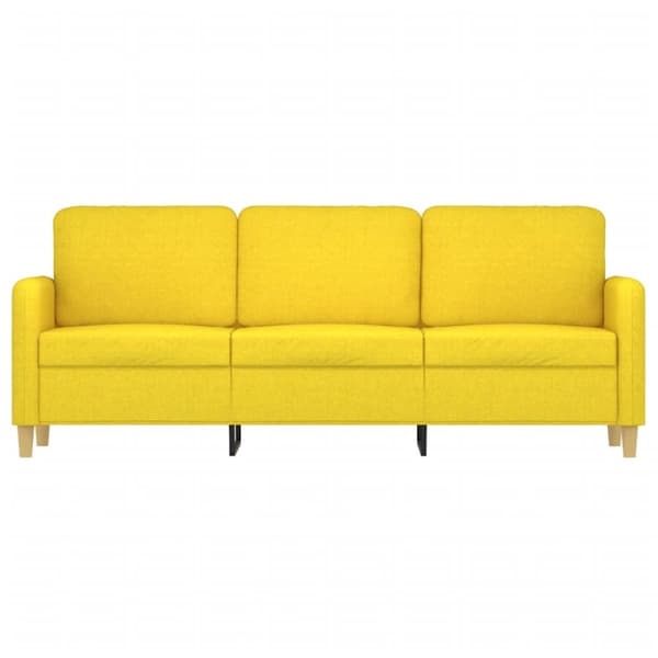 vidaXL 3-sitssoffa ljusgul 180 cm tyg