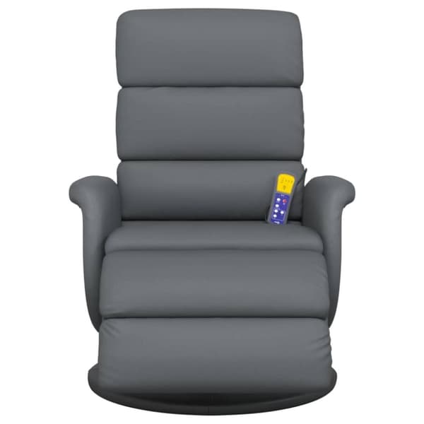 vidaXL Massagefåtölj med fotstöd grå konstläder