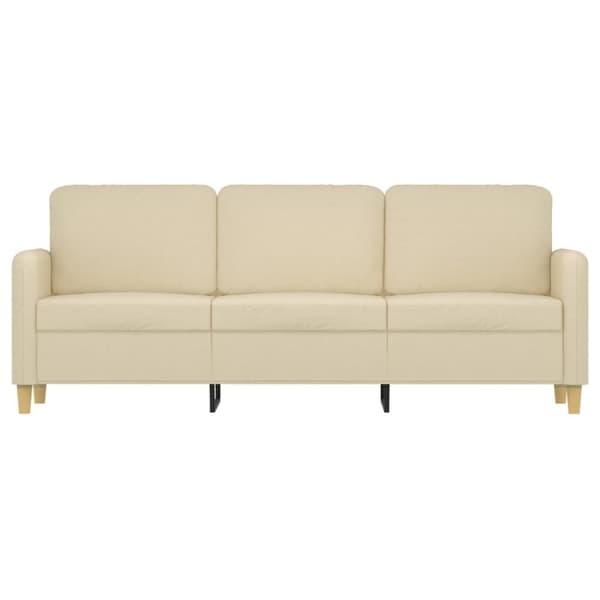 vidaXL 3-personers sofa 180 cm stof cremefarvet