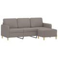 Miniatyrbillede 2 af 7: vidaXL 3-personers sofa med fodskammel 180 cm stof Gråbrun