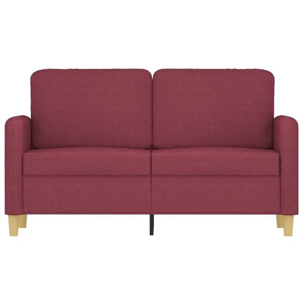 vidaXL 2-sitssoffa vinröd 120 cm tyg