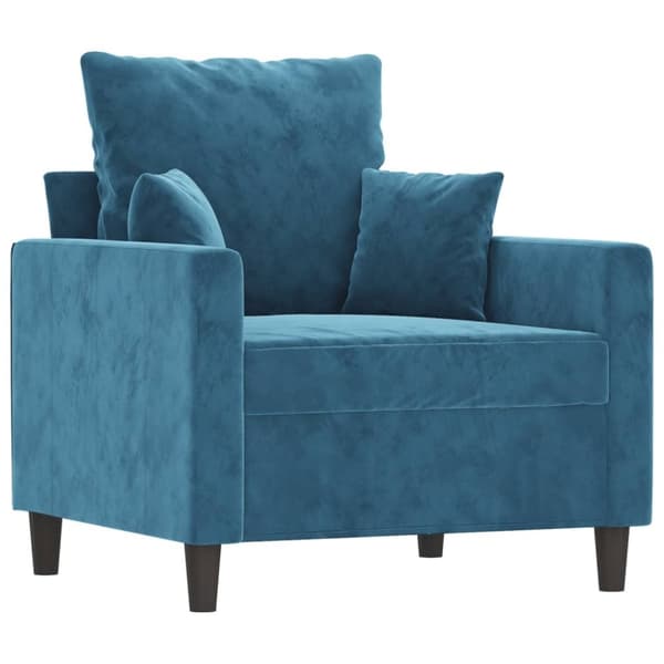 vidaXL sofastol med fodskammel 60 cm velour blå