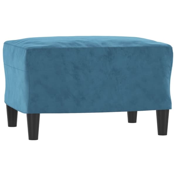 vidaXL sofastol med fodskammel 60 cm velour blå