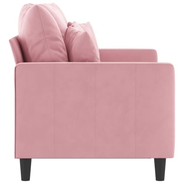 vidaXL Soffa 2-sits rosa 120 cm sammet