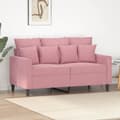 Miniatyrbild 8 av 8: vidaXL Soffa 2-sits rosa 120 cm sammet