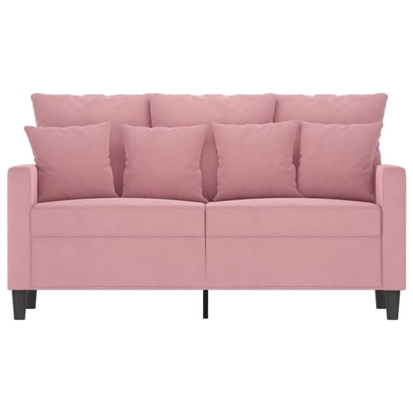 vidaXL Soffa 2-sits rosa 120 cm sammet