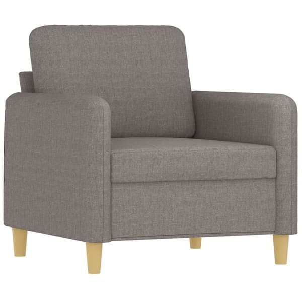 vidaXL Soffgrupp med kuddar 3 delar taupe tyg