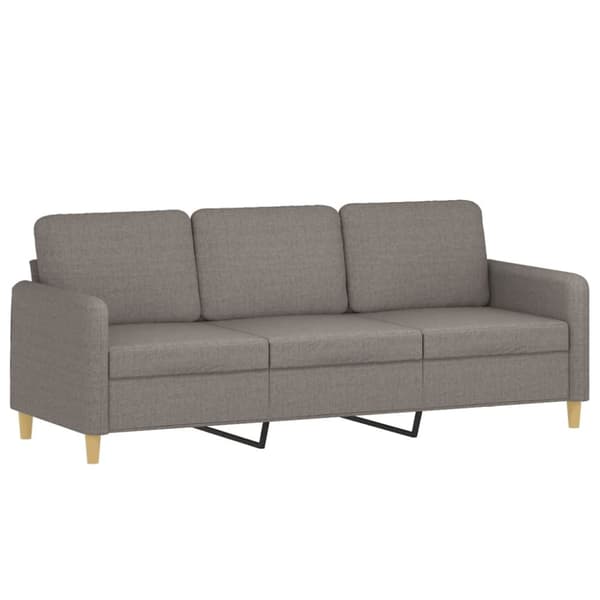 vidaXL Soffgrupp med kuddar 3 delar taupe tyg