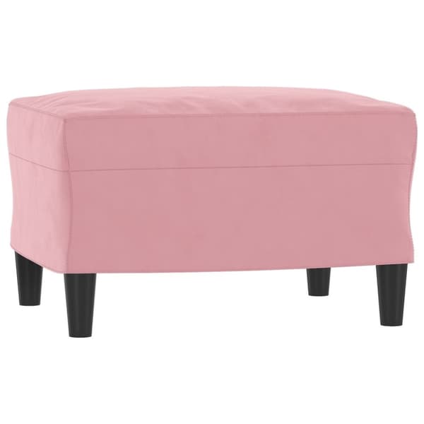 vidaXL 3-sitssoffa med fotpall rosa 180 cm sammet