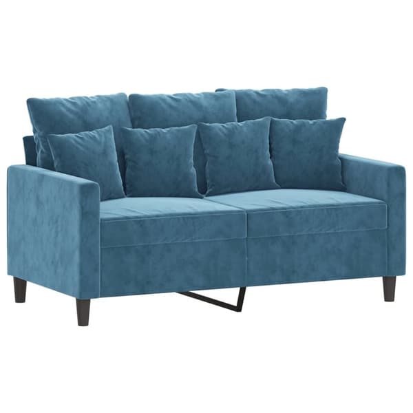 vidaXL sofasæt 3 dele med hynder velour blå