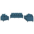 Miniatyrbillede 2 af 8: vidaXL sofasæt 3 dele med hynder velour blå
