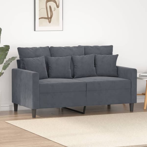 vidaXL 2-personers sofa 120 cm velour mørkegrå