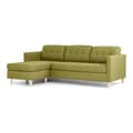 Miniatyrbilde 5 av 9: Marino sofa, sjeselong høyre eller venstrevent i stoff grønn, med treben.