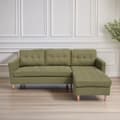 Miniatyrbilde 7 av 9: Marino sofa, sjeselong høyre eller venstrevent i stoff grønn, med treben.