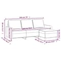 Miniatyrbild 6 av 7: vidaXL 3-sitssoffa med fotpall svart 180 cm sammet