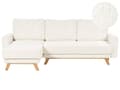 Miniatyrbilde 1 av 11: Høyre hjørnesofa Hvit Boucle polstret med sovesofa med uttrekkbar polstret rygg med treben