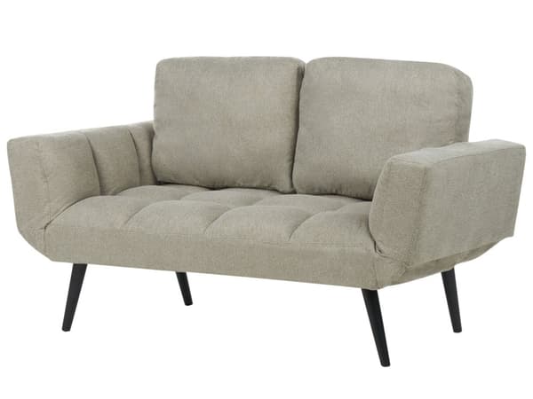 Sovesofa i stoff Lysegrønn Loveseat Justerbare armlener Stue gjesteseng Minimalistisk