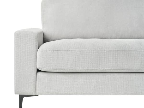 Hjørnesofa lysegrå 3-personers polstret Chenille stof med metalben venstre L-formet minimalistisk