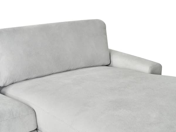 Hjørnesofa lysegrå 3-personers polstret Chenille stof med metalben venstre L-formet minimalistisk