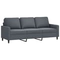 Miniatyrbillede 3 af 7: vidaXL 3-personers sofa med fodskammel 180 cm velour Mørkegrå