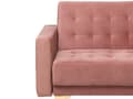 Miniatyrbilde 10 av 11: Sofagruppe Rosa Fløyel 3-seters sovesofa 2 lenestoler Justerbar rygg Sovefunksjon Metallben Dekorative knapper Moderne design Stue