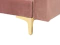 Miniatyrbilde 11 av 11: Sofagruppe Rosa Fløyel 3-seters sovesofa 2 lenestoler Justerbar rygg Sovefunksjon Metallben Dekorative knapper Moderne design Stue