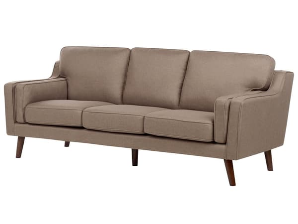 3-seters sofa i lysebrunt stoff Ben Eiketre Klassisk Stue fra midten av århundret