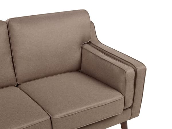 3-seters sofa i lysebrunt stoff Ben Eiketre Klassisk Stue fra midten av århundret